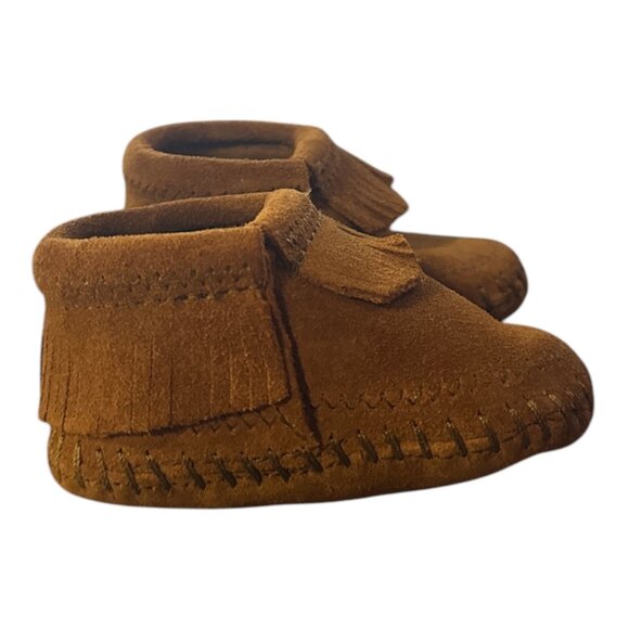 Minne Tonka - Moccasin Riley Booties for Babies - Brown - Size 2 Infant - Picture 1 of 8
